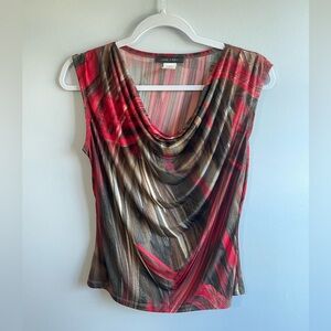 VTG Y2K Jennie & Marlis sleeveless drape neck jersey knit top S